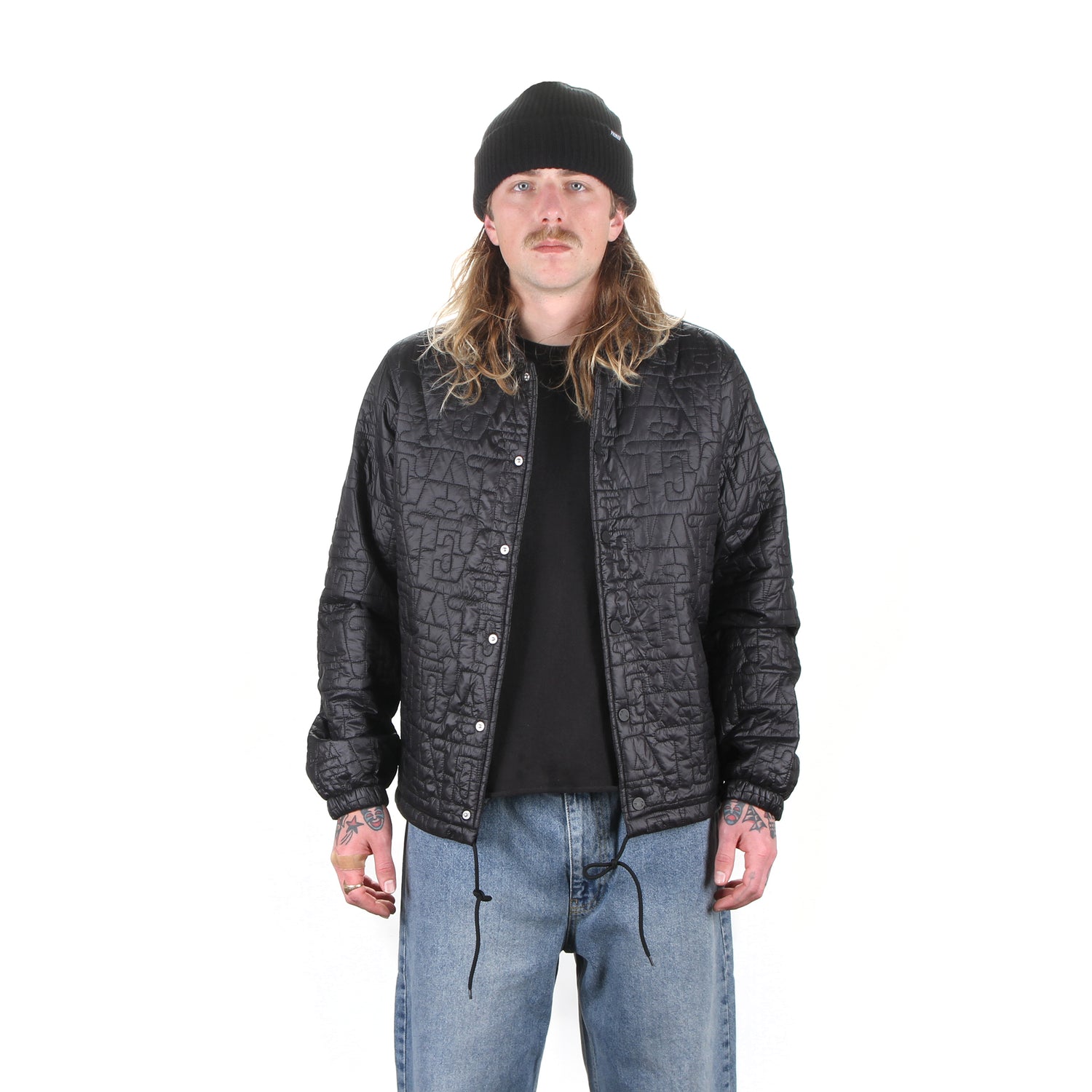 Fucking Awesome | Quilted Coaches Jacket Color : Black