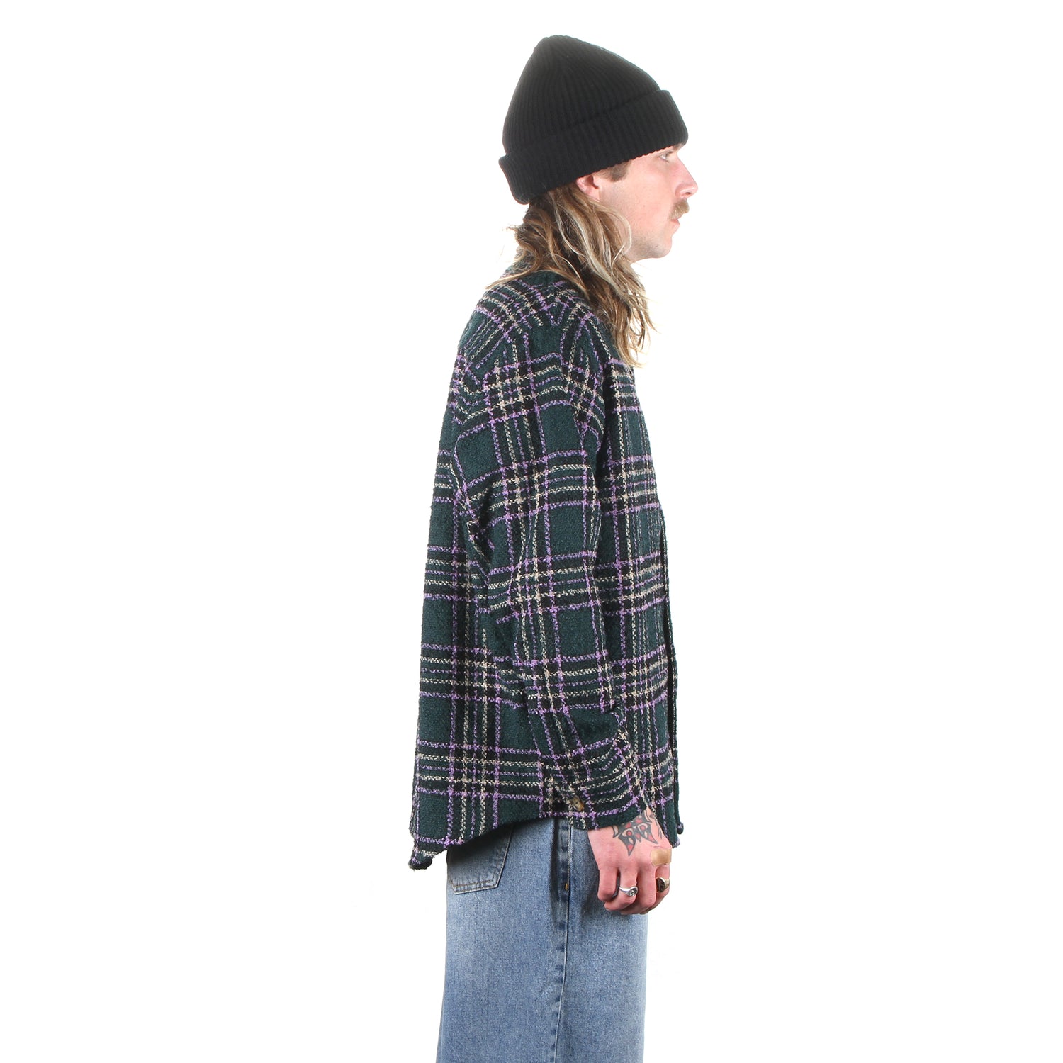 Fucking Awesome | Less Heavyweight Oversized Flannel Color : Green