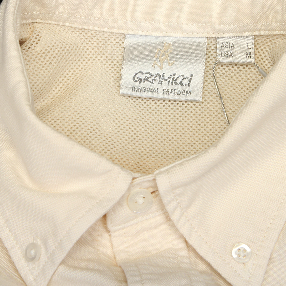 Gramicci - Classic Oxford Thermolite Shirt
Style # G6FM-J033
Color : Ivory Pigment