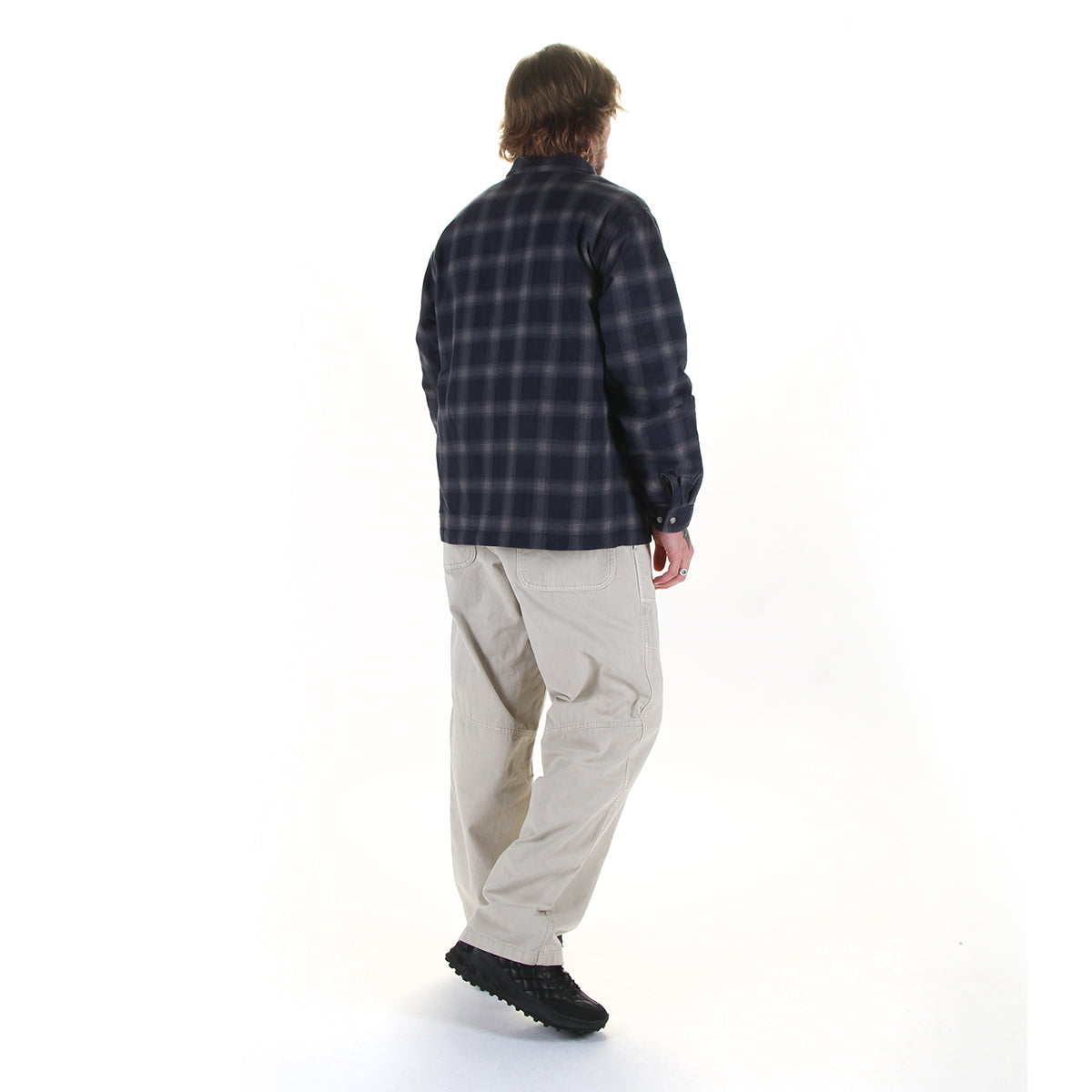 Gramicci - Zip-Up Insulated Flannel Shirt
Style # G6FM-J052
Color : Navy Shadow Plaid

Gramicci - Hemp Canvas Double Knee Pant
Style # G6FM-P023
Color : Storm Pigment