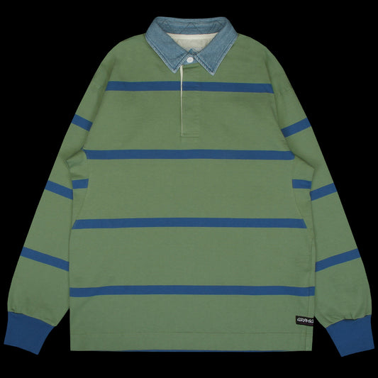 Gramicci - Langdon Rugby Shirt
Style # G6SM-J059
Color : Olive / Blue