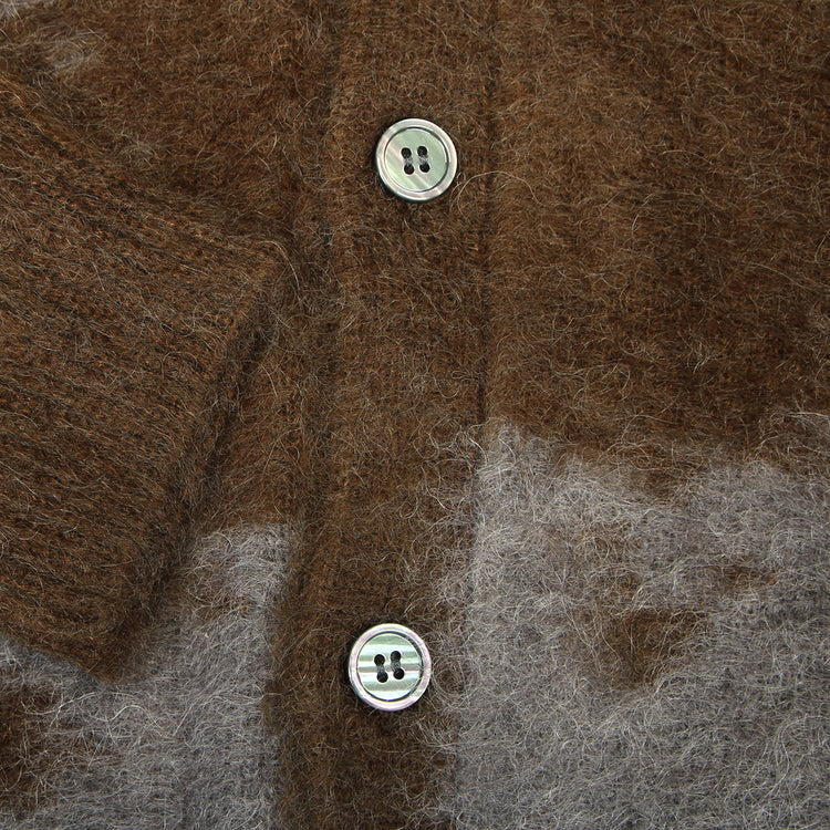 Gramicci - Mohair Splatter Cardigan
Style # G6FM-J038
Color : Slate Splatter