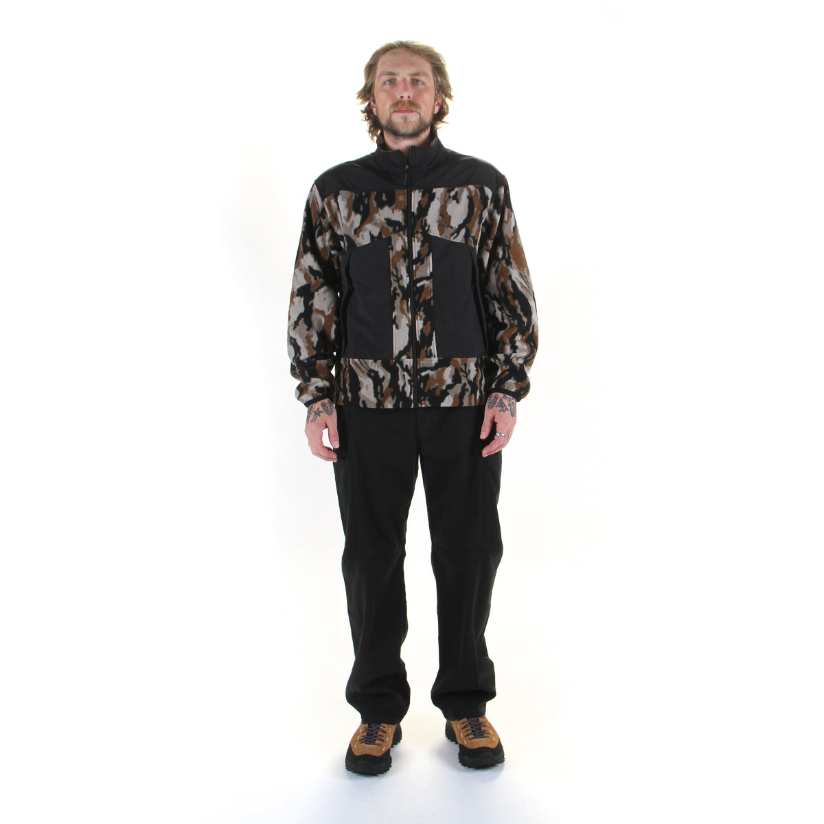 Gramicci - Thermal Fleece Jacket
Style # G6FM-J001
Color : Bark Camo

Gramicci - Voyager Pant
Style # G5SM-P086
Color : Black