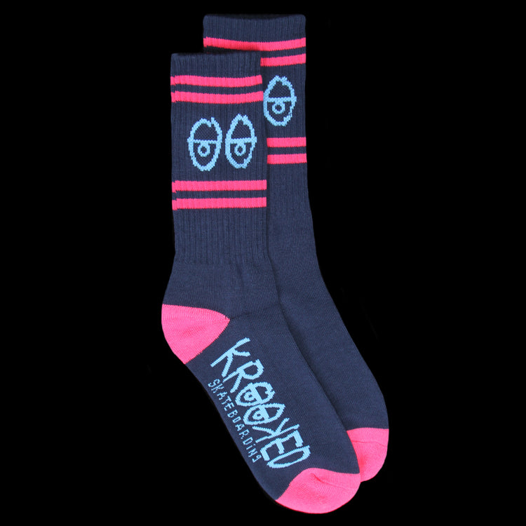 Krooked - Eyes Sock
Color : Navy / Magenta