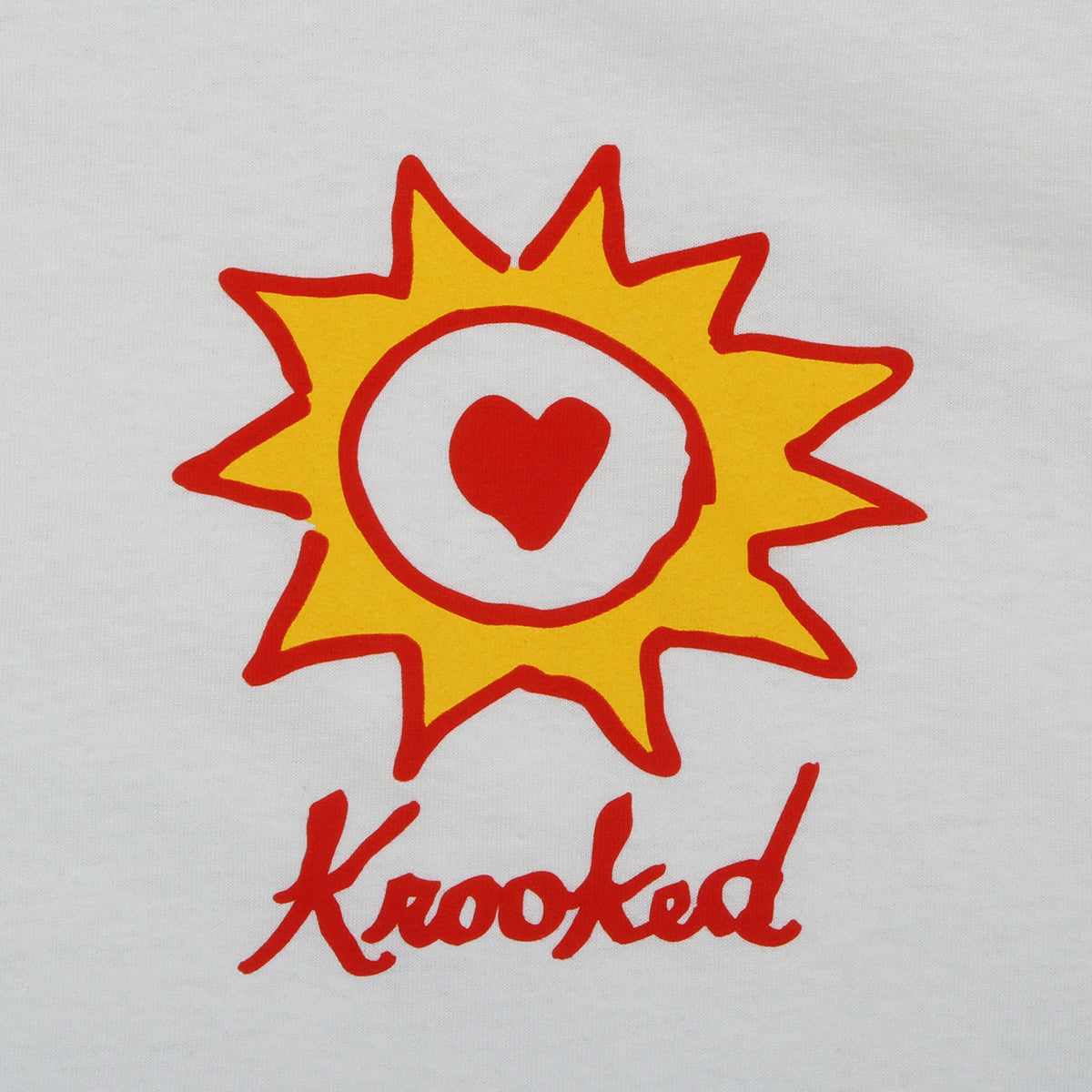 Krooked - Sun Heart T-Shirt
Color : White / Red / Yellow