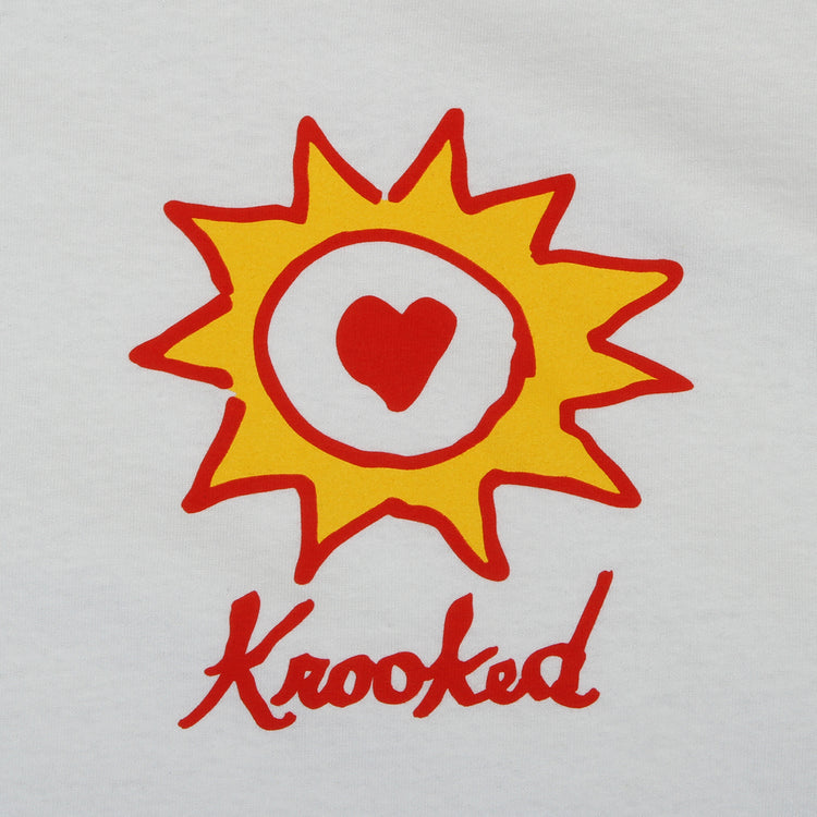 Krooked - Sun Heart T-Shirt
Color : White / Red / Yellow