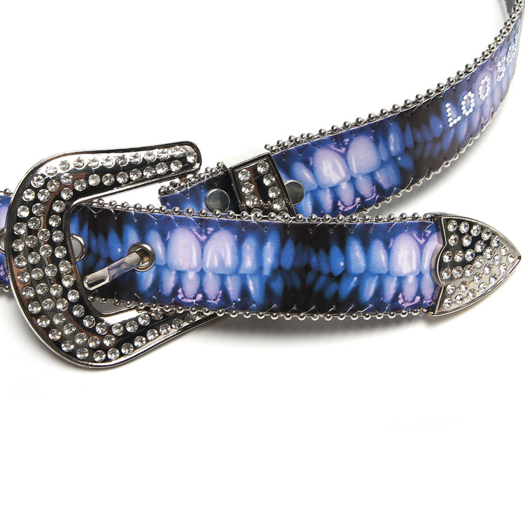 Loosey - Pearly Whites Rhinestone Belt
Color : Black / Blue