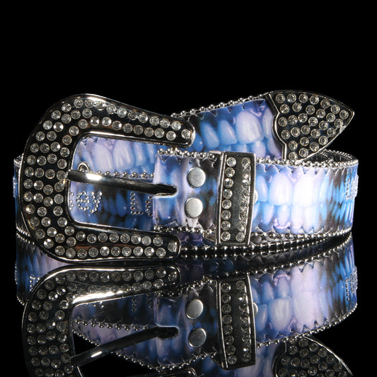 Loosey - Pearly Whites Rhinestone Belt
Color : Black / Blue