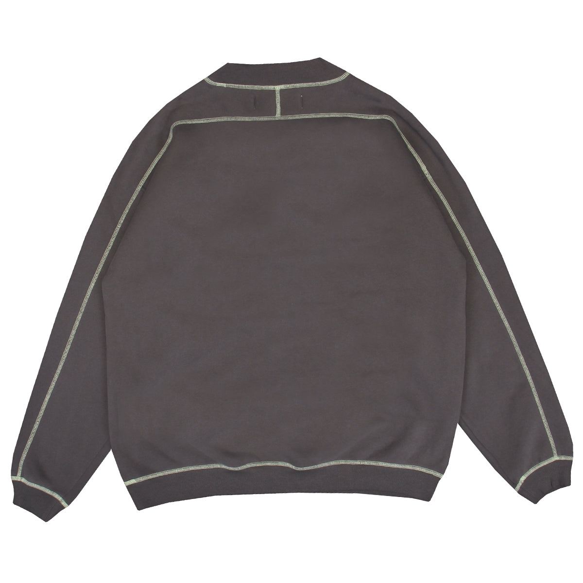 Metalwood - Contrast Stitch Mock Neck Sweatshirt
Color : Grey