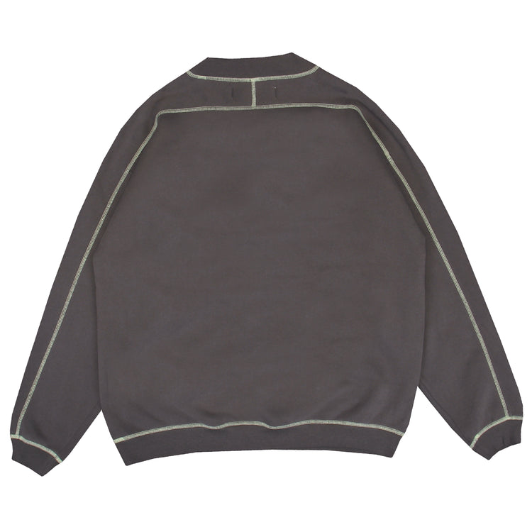 Metalwood - Contrast Stitch Mock Neck Sweatshirt
Color : Grey