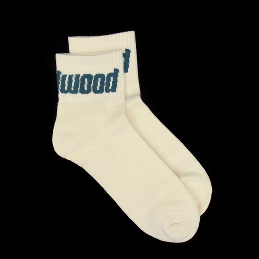 Metalwood - Metal Logo Quarter Sock
Color : White / Spruce