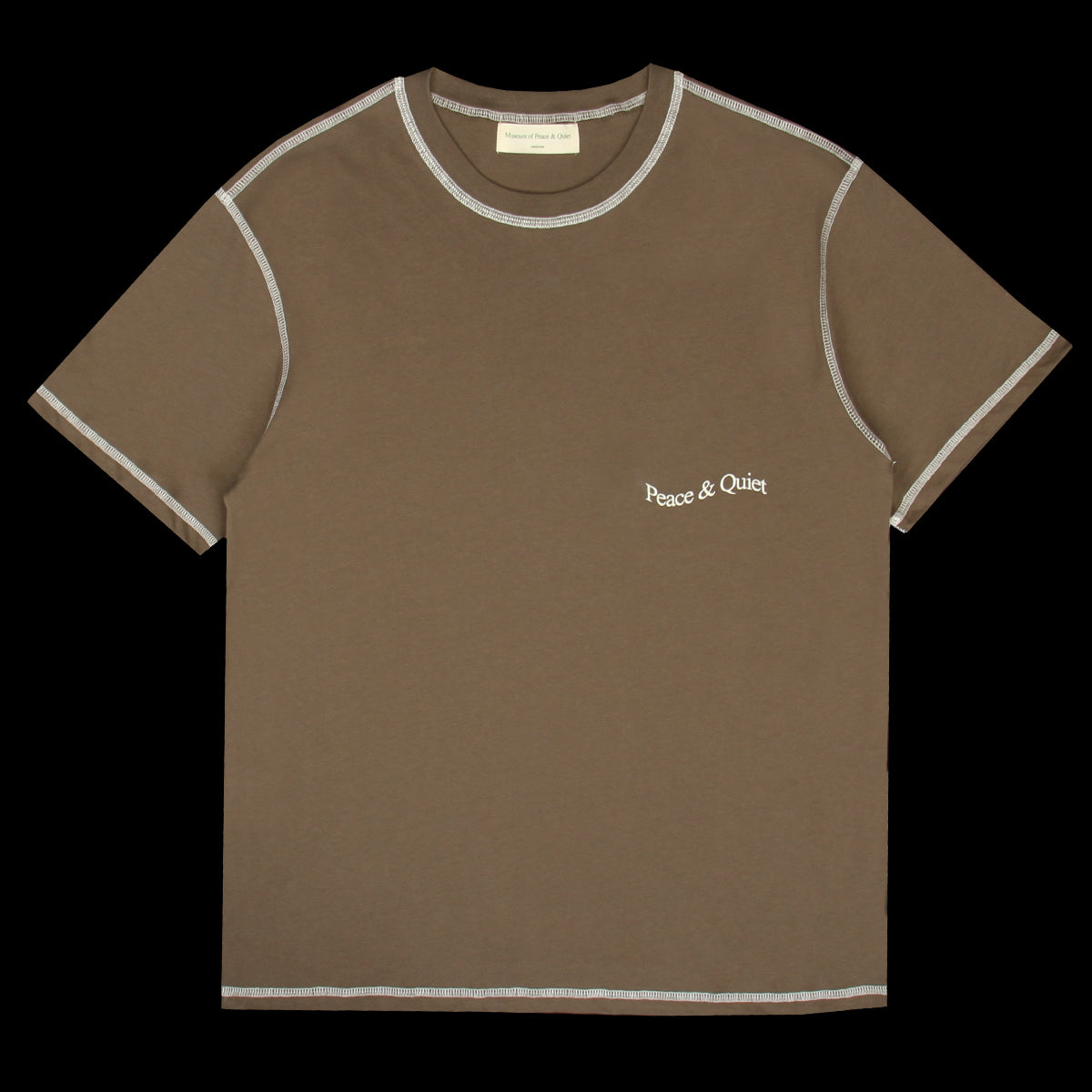 MOPQ - Wordmark Reverse Stitched T-Shirt
Color : Brown
