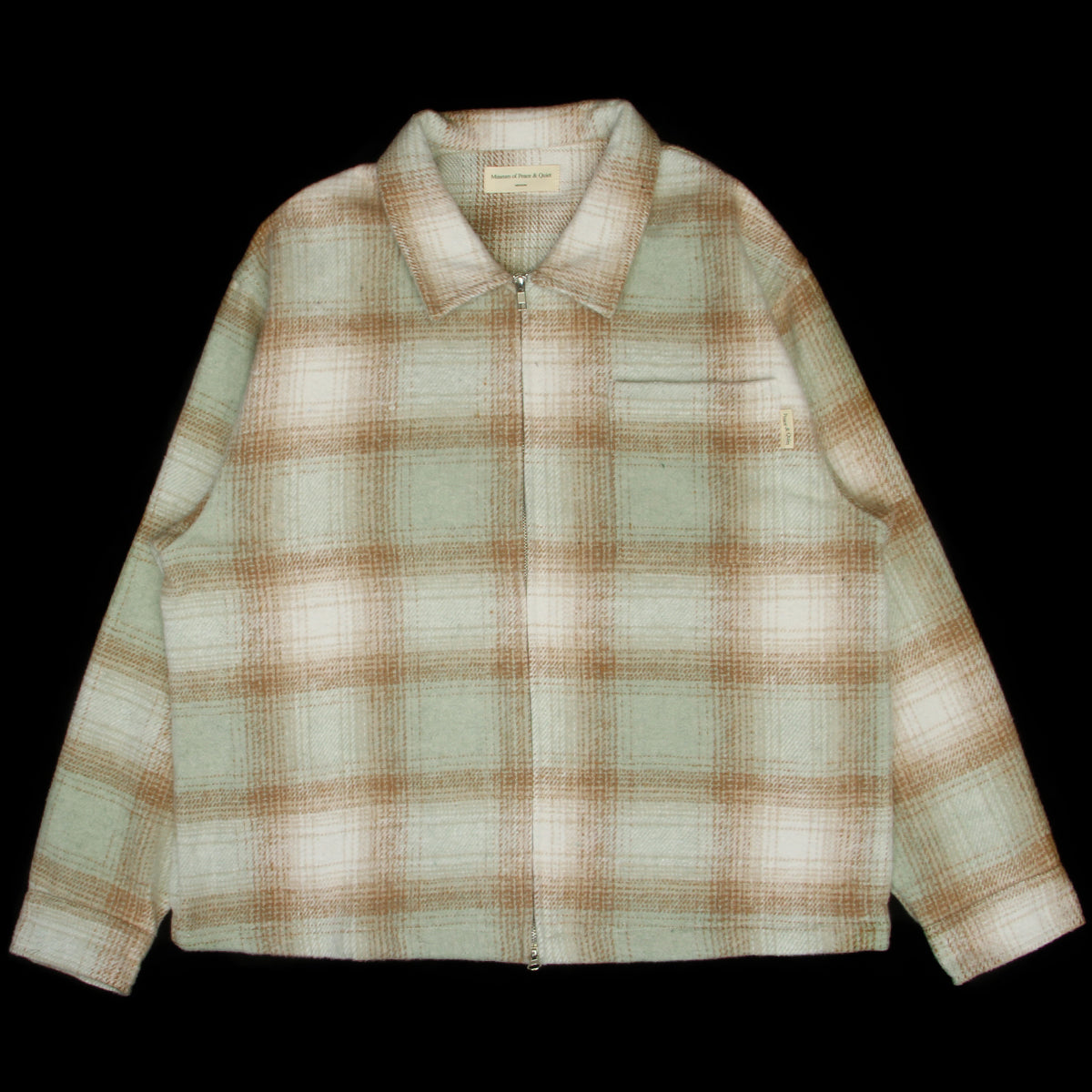 MOPQ - Wordmark Zip Shirt
Color : Sage