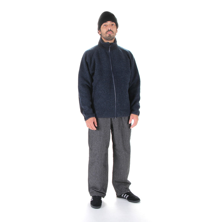 Nanamíca | Boiled Wool Zip-Up Sweater
Color : Navy