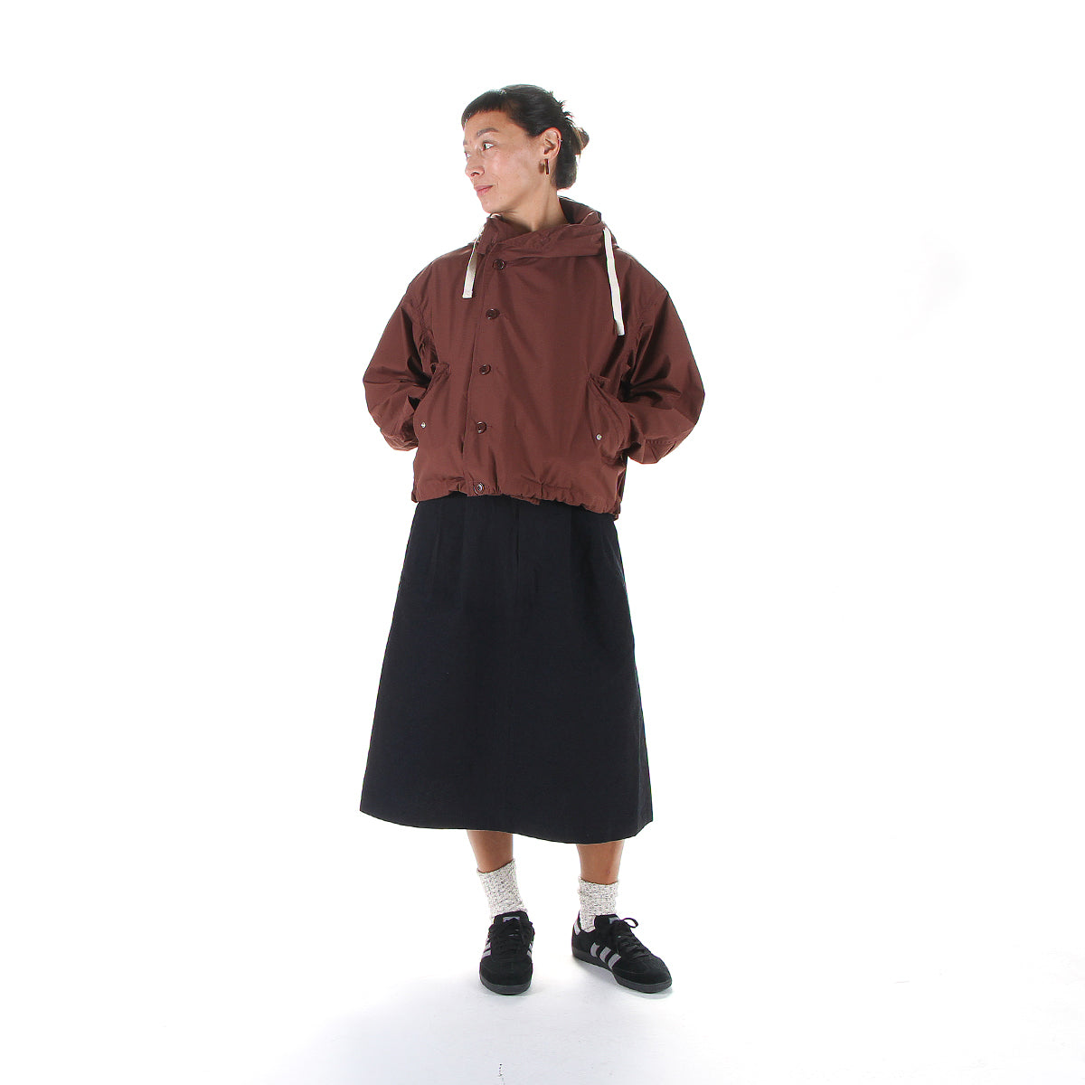 Nanamíca | Women's Cotton Wool Gurkha Skirt
Color : Navy