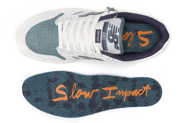 New Balance Numeric - 480 x Slow Impact
Style # UN480SLW
Color : Sea Salt / Vintage Indigo