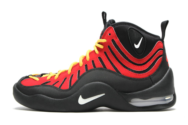 Nike - Air Bakin High SP
Style # IQ5365-600
Color : Varsity Red / White / Varsity Maize / Black