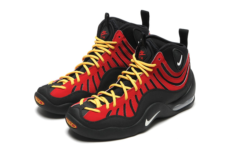 Nike - Air Bakin High SP
Style # IQ5365-600
Color : Varsity Red / White / Varsity Maize / Black