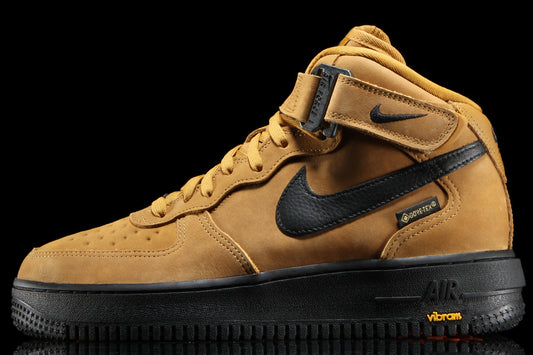 Nike - Air Force 1 Mid '07 GTX Vibram
Style # IO1875-700
Color : Wheat / Black / Total Orange