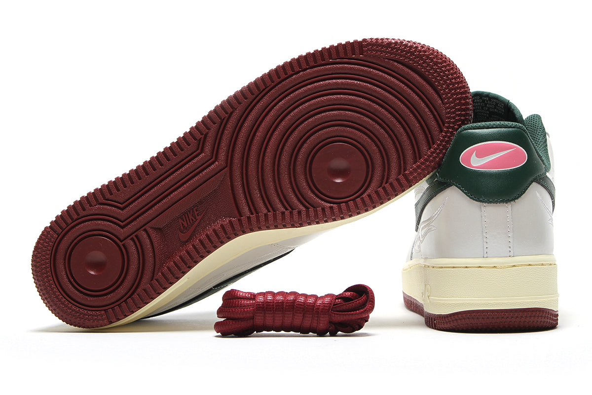 Nike - Air Force 1 '07 LV8
Style # IR5896-030
Color : Phantom / Fir / Alabaster / Team Red
