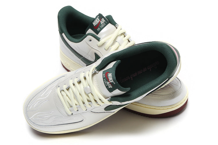 Nike - Air Force 1 '07 LV8
Style # IR5896-030
Color : Phantom / Fir / Alabaster / Team Red