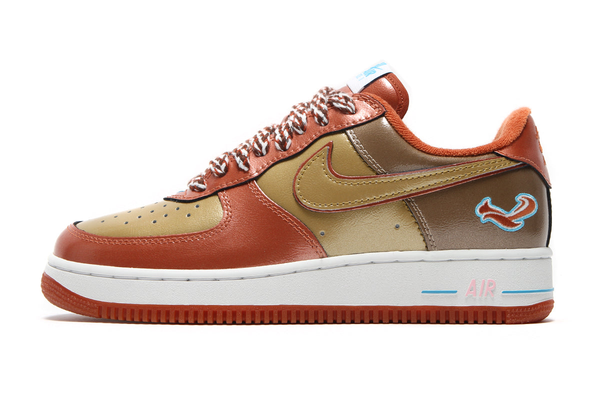 Nike - Air Force 1 '01 x NIGO x J-Hope
Style # IO8766-800
Color : Burnt Sunrise / Metallic Gold / Taupe