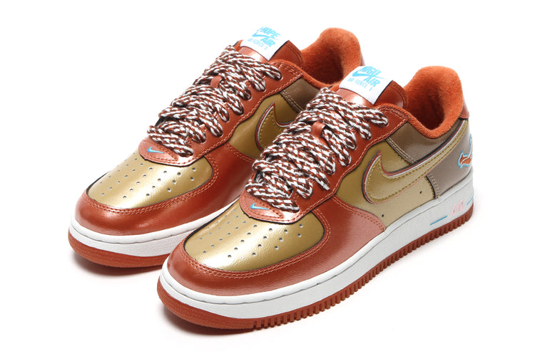 Nike - Air Force 1 '01 x NIGO x J-Hope
Style # IO8766-800
Color : Burnt Sunrise / Metallic Gold / Taupe