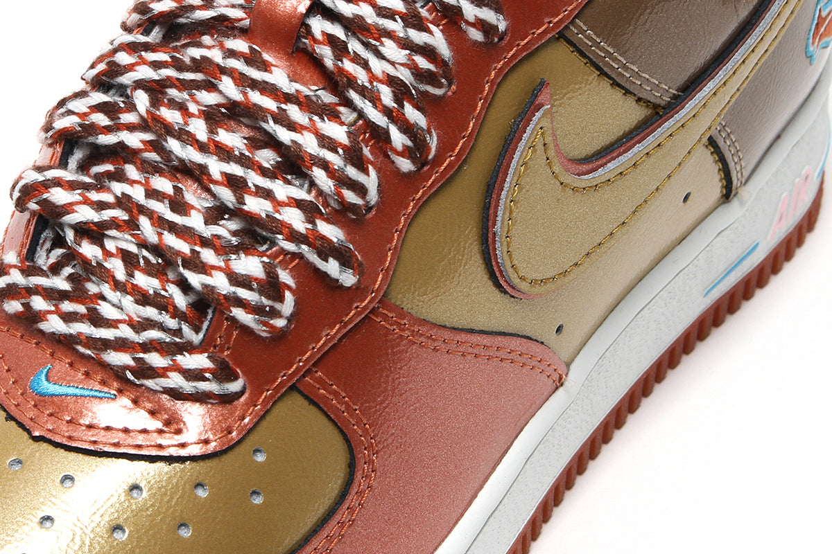 Nike - Air Force 1 '01 x NIGO x J-Hope
Style # IO8766-800
Color : Burnt Sunrise / Metallic Gold / Taupe