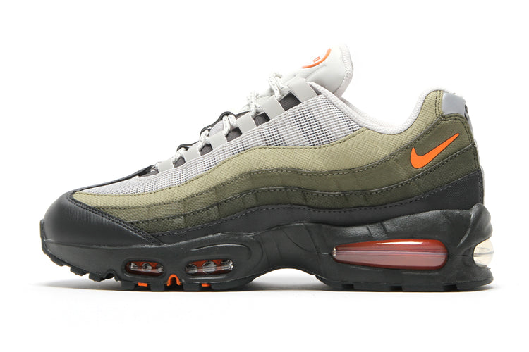 Nike - Air Max 95 Big Bubble
Style # IQ7128-003
Color : Light Bone / Safety Orange / Anthracite