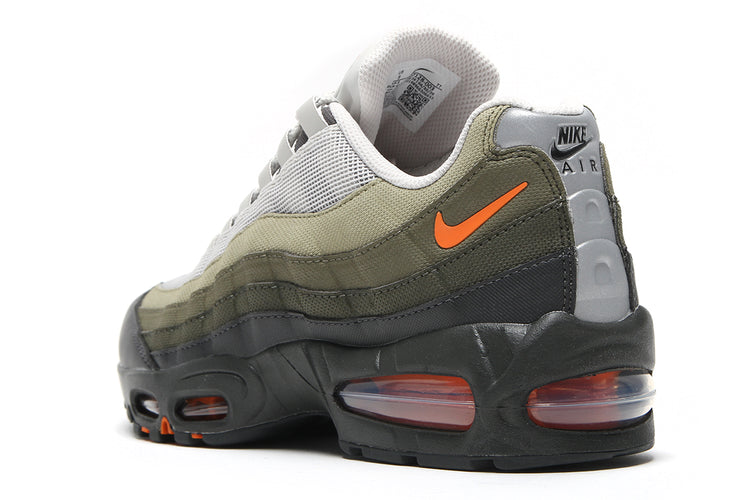 Nike - Air Max 95 Big Bubble
Style # IQ7128-003
Color : Light Bone / Safety Orange / Anthracite