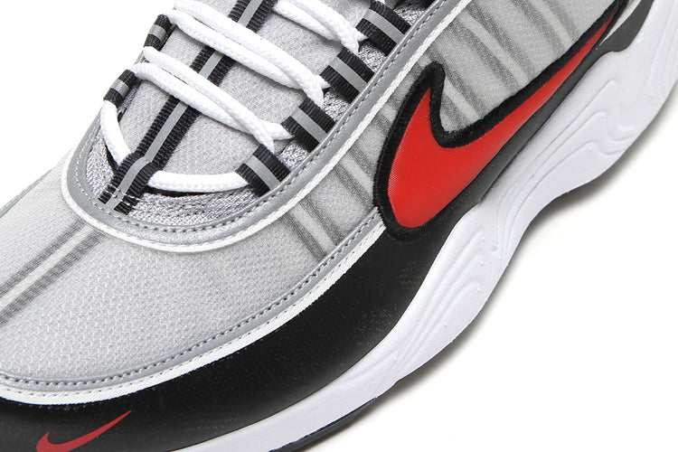 Nike - Air Zoom Spiridon
Style # II1161-095
Color : Metallic Silver / Sport Red / Black / White