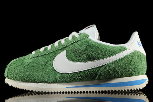 Nike | Women's Cortez Vintage Style # FJ2530-300 Color : Chlorophyll / Sail / LT Photo Blue