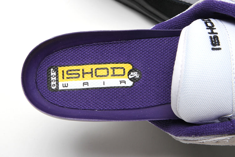 Nike SB - Air Max Ishod
Style # FB2393-104
Color : White / Black / Court Purple