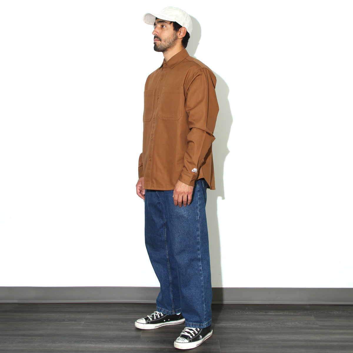 Nike SB | Essentials Woven L/S Shirt - Light British Tan / White