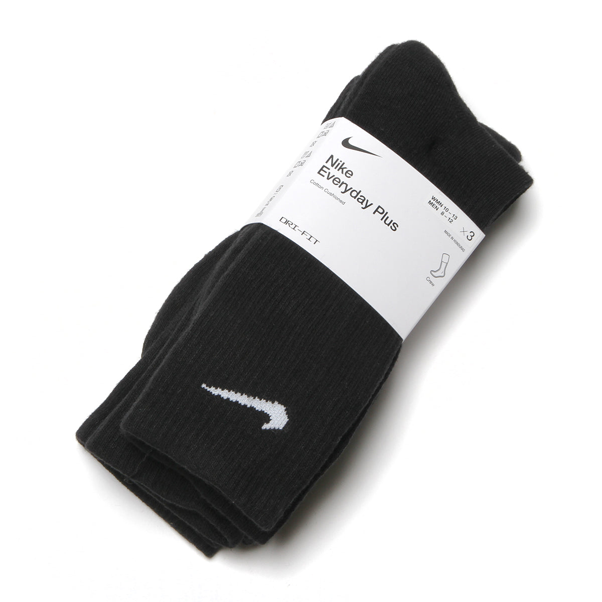 Nike - Everyday Plus Cushioned Crew Socks
Style # SX7664-010
Color : Black