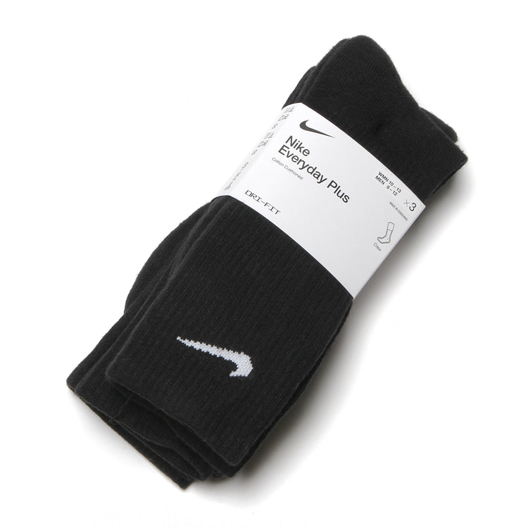 Nike - Everyday Plus Cushioned Crew Socks
Style # SX7664-010
Color : Black