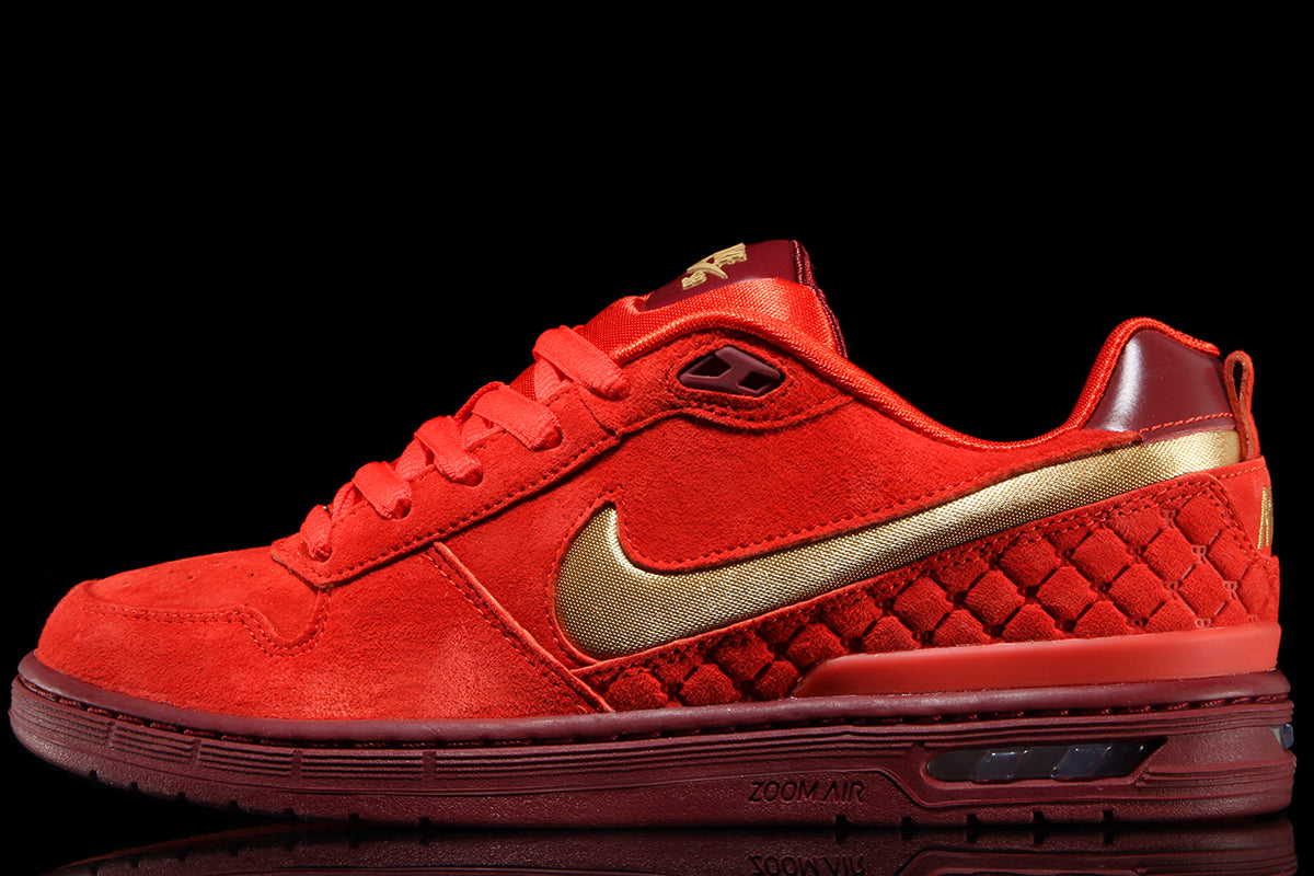 Nike SB - Paul Rodriguez Zoom Air Low
Style # IQ5648-600
Color : Habanero Red / Club Gold / Team Red