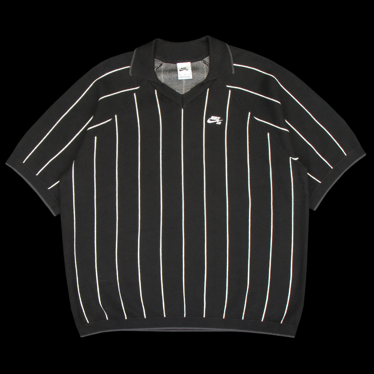 Nike SB - Striped S/S Polo Sweater
Style # HQ9018-010
Color : Black / Sail