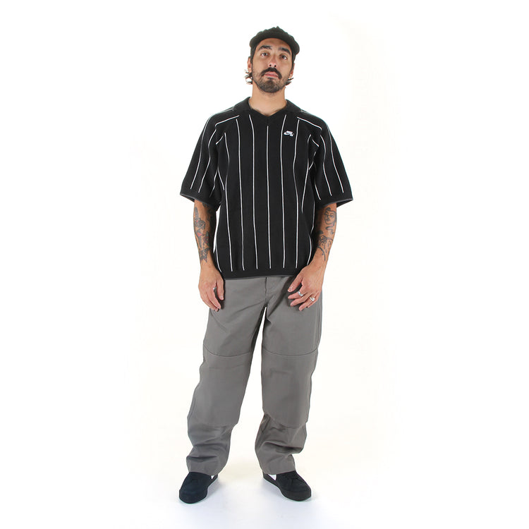 Nike SB - Striped S/S Polo Sweater
Style # HQ9018-010
Color : Black / Sail