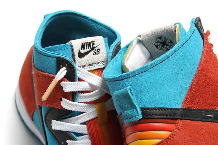 Nike SB | Dunk High x Di'Orr Greenwood Turquoise Blue Black Rugged Orange