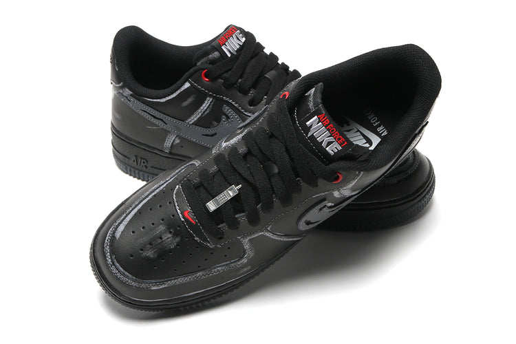 Nike - Air Force 1 '07
Style # IZ1207-010
Color : Black / Stealth / Gym Red / Metallic Silver