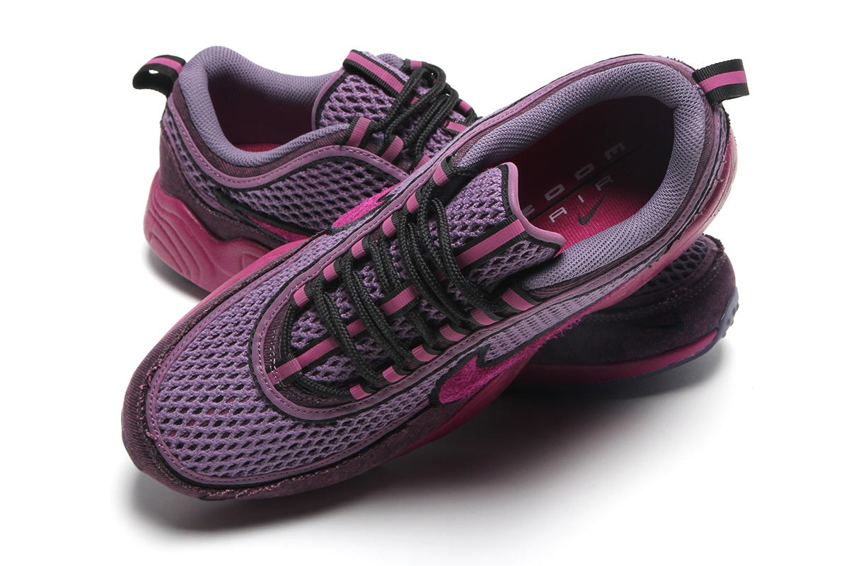 Nike - Air Zoom Spiridon Premium
Style # IH3360-599
Color : Hot Fuchsia / Viotech / Black / Canyon Purple