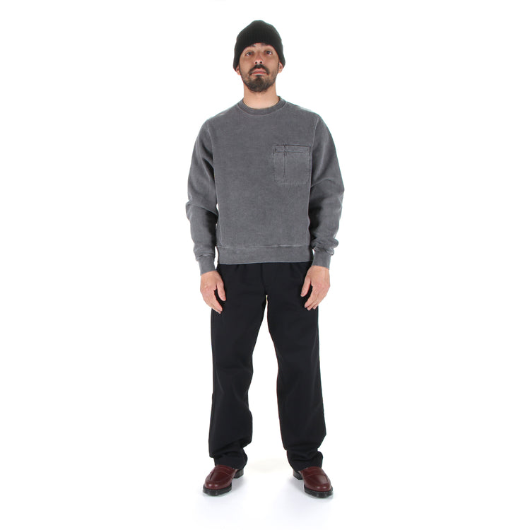 Noah | Chest Pocket Crewneck Pepper