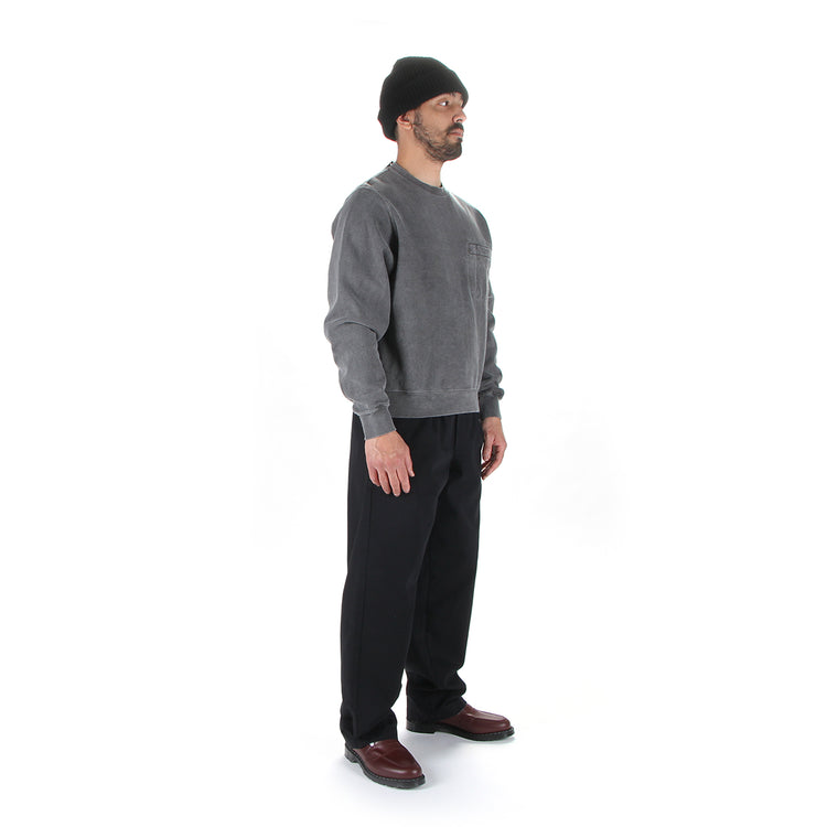 Noah | Chest Pocket Crewneck Pepper