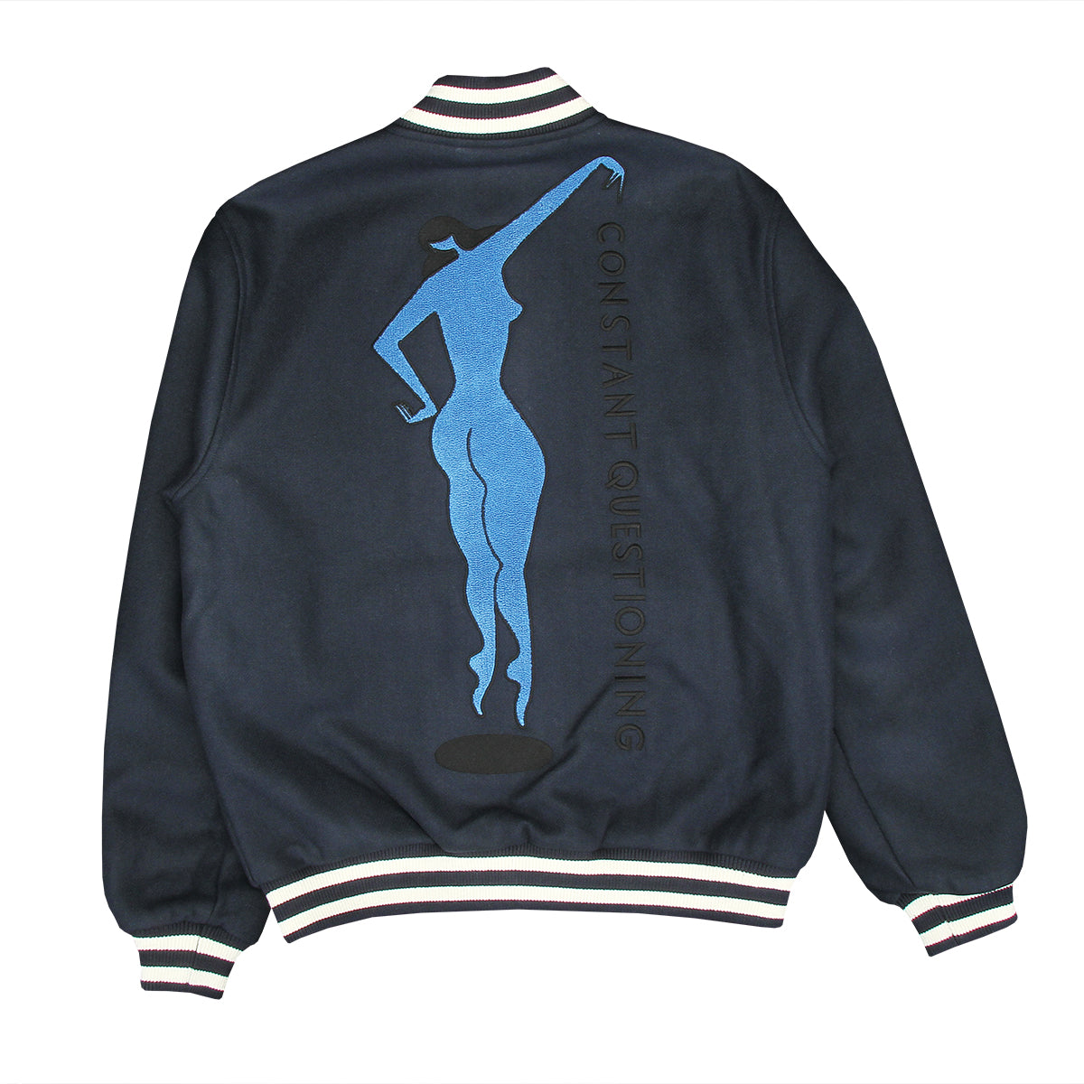 Parra Run Sit & Bike Varsity Jacket Navy Blue