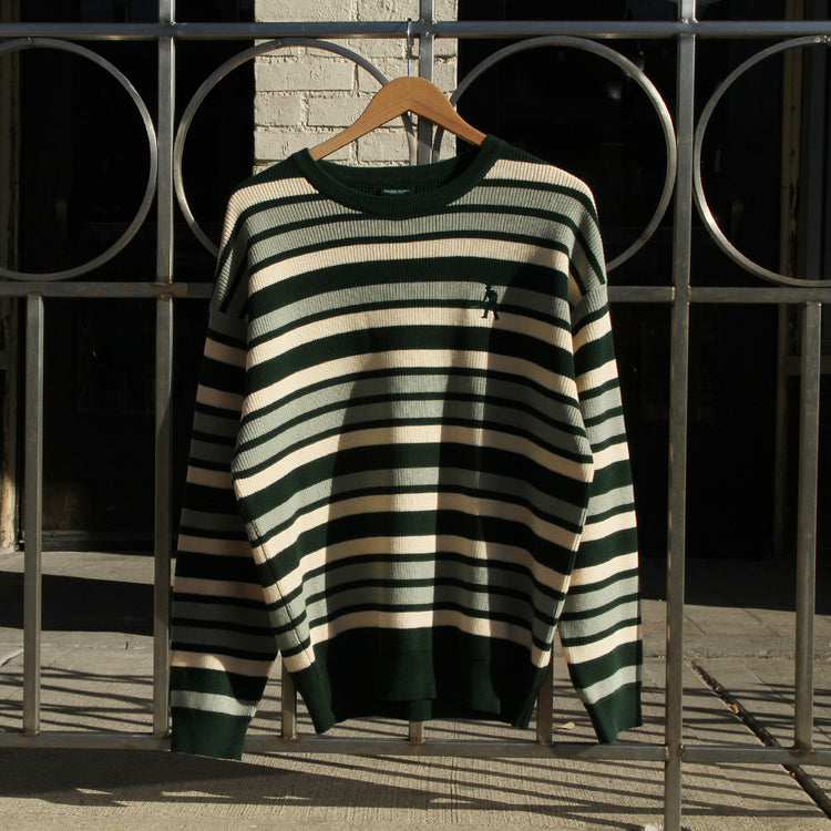 Passport - Organic Cotton Stripe Knit Sweater
Color : Dark Jade