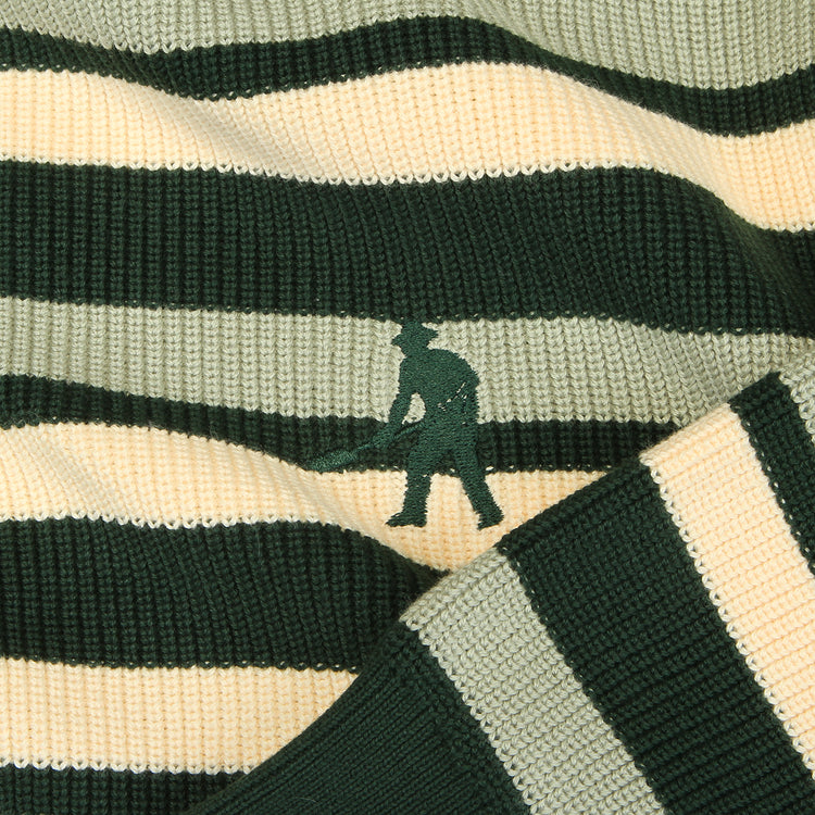 Passport - Organic Cotton Stripe Knit Sweater
Color : Dark Jade