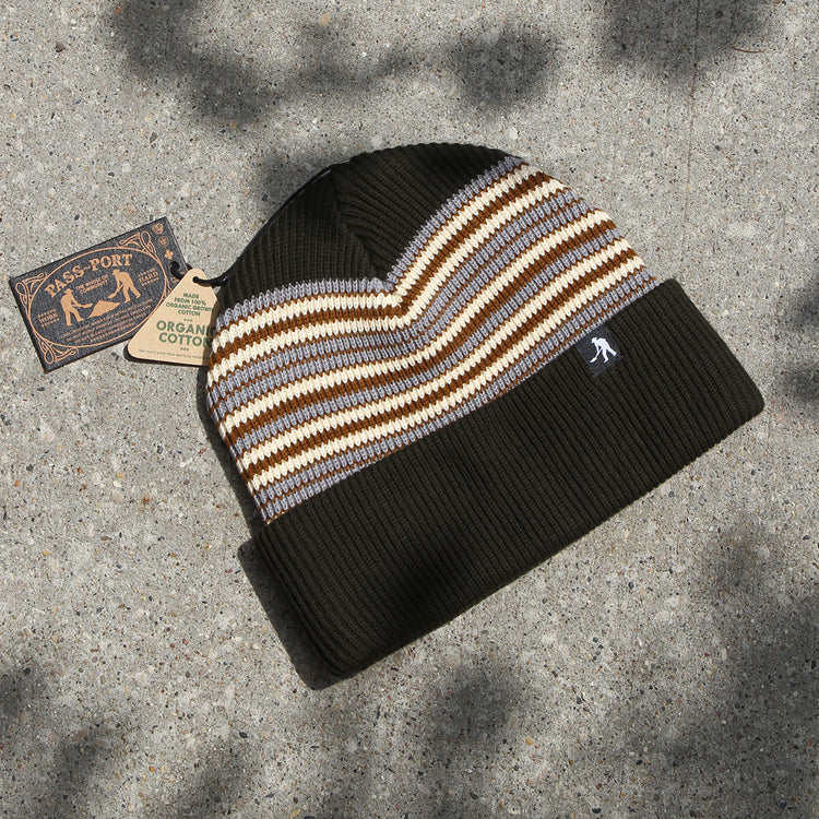 Passport - Organic Cotton Stripe Beanie
Color : Black-ish