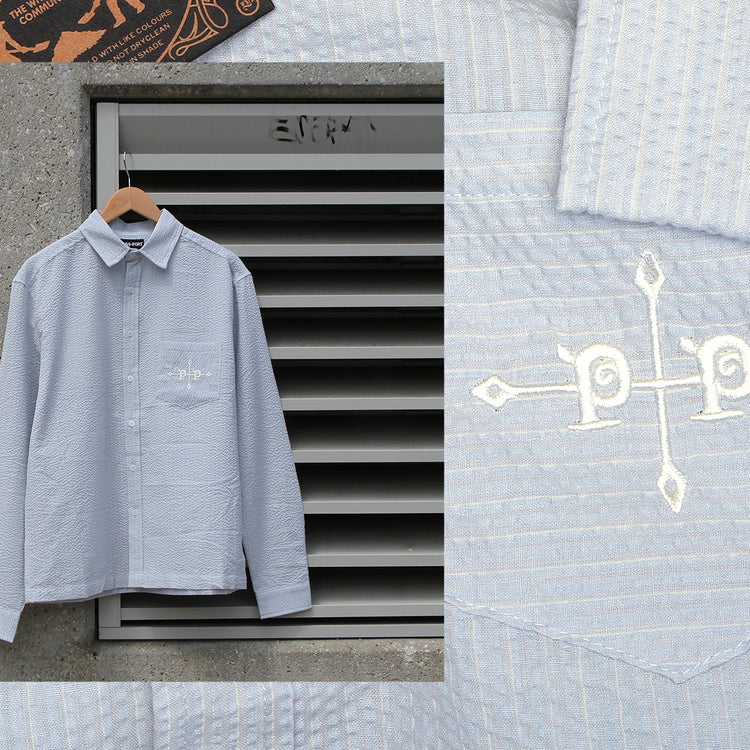 Passport - Gauntlets Workers L/S Shirt
Color : Powder Blue