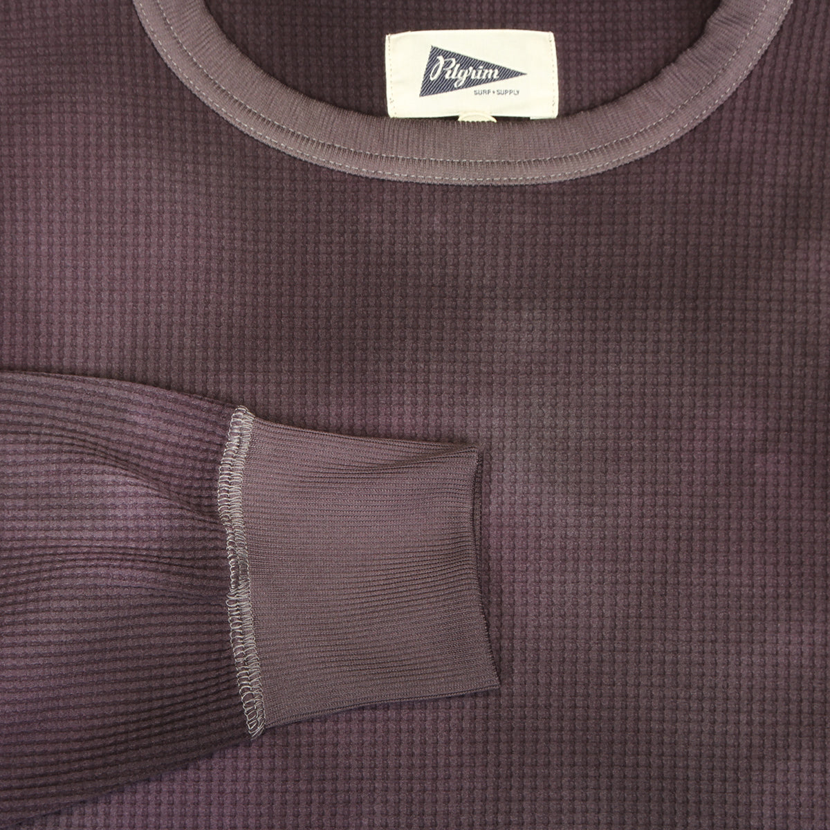 Pilgrim Surf Supply - Connan Uneven Dyed Waffle Crewneck
Color : Purple